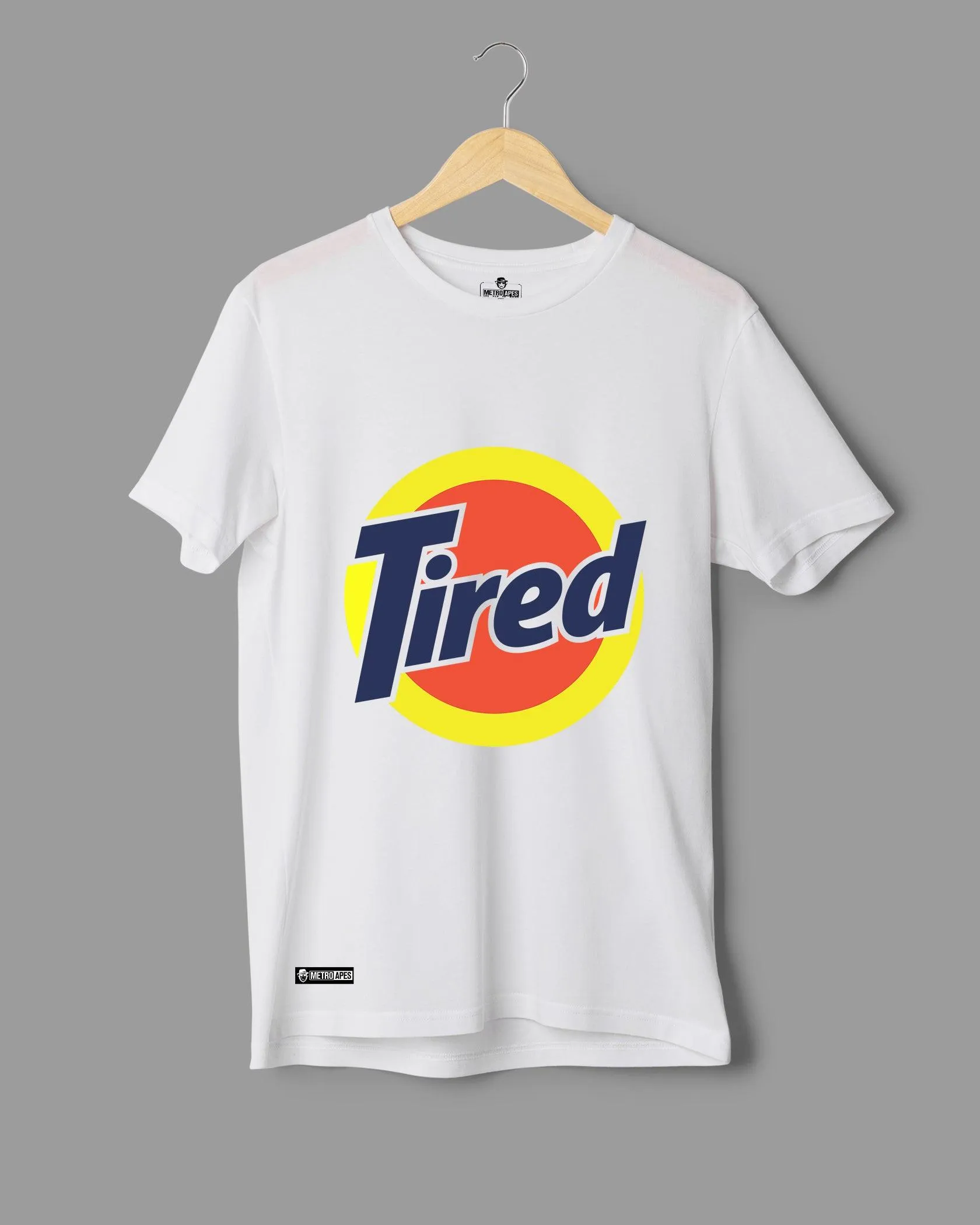 Mens Regular Tshirt Funky Logo Spoofs Tired