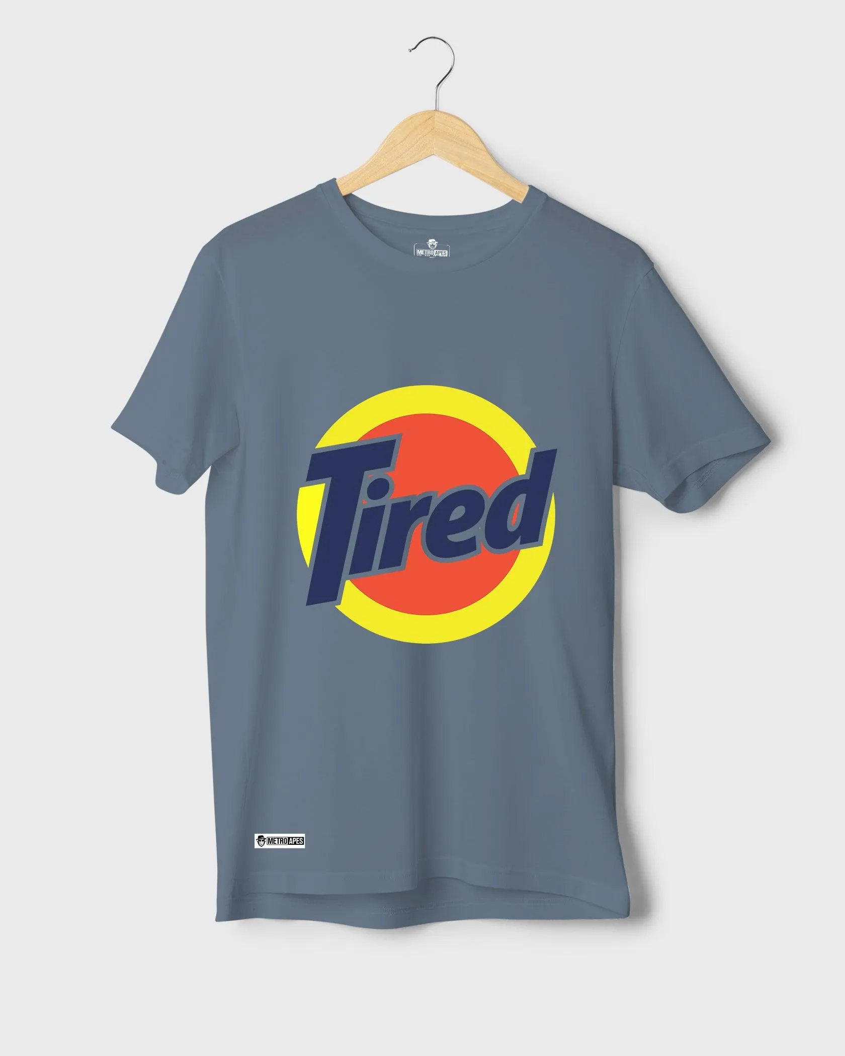 Mens Regular Tshirt Funky Logo Spoofs Tired