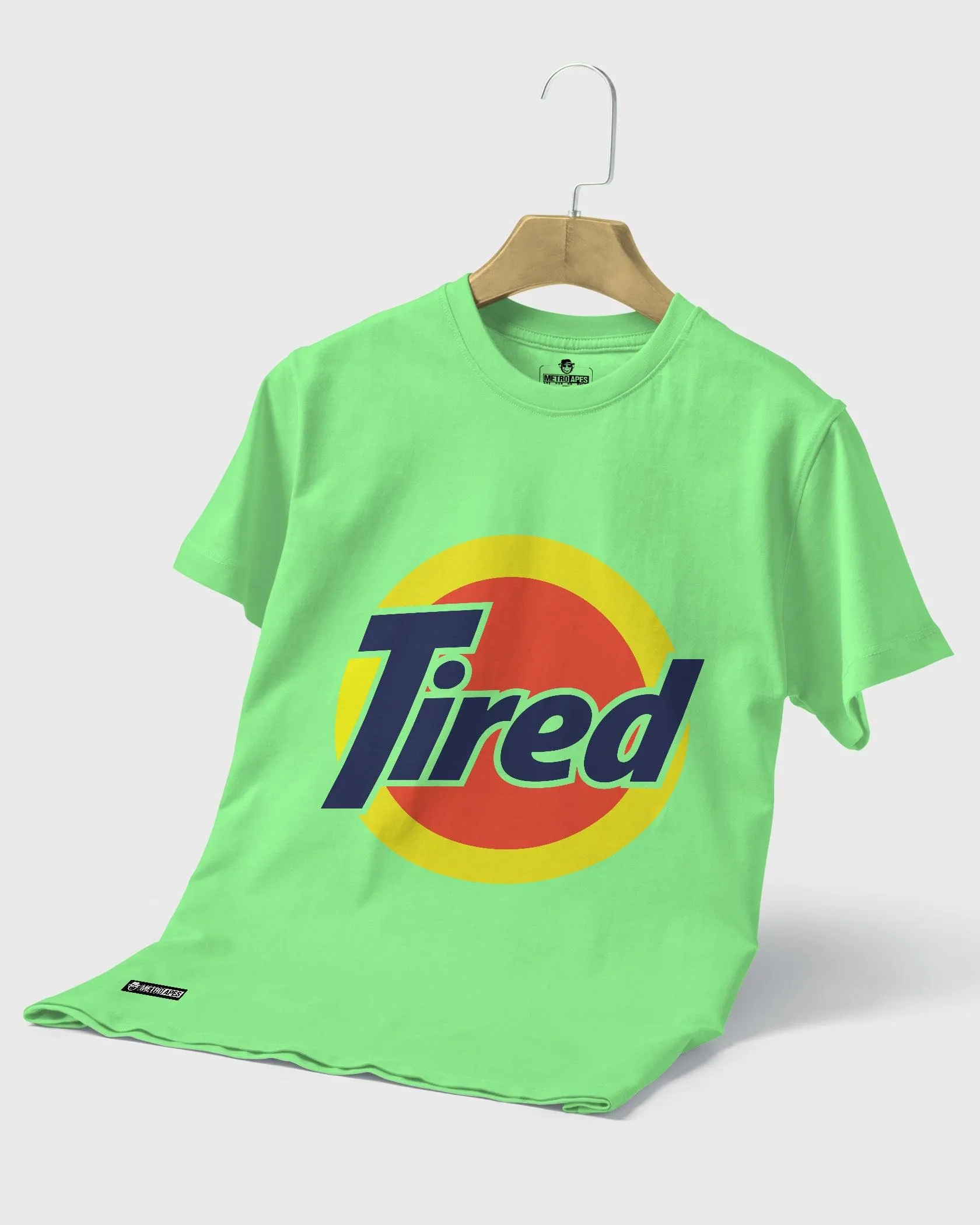 Mens Regular Tshirt Funky Logo Spoofs Tired