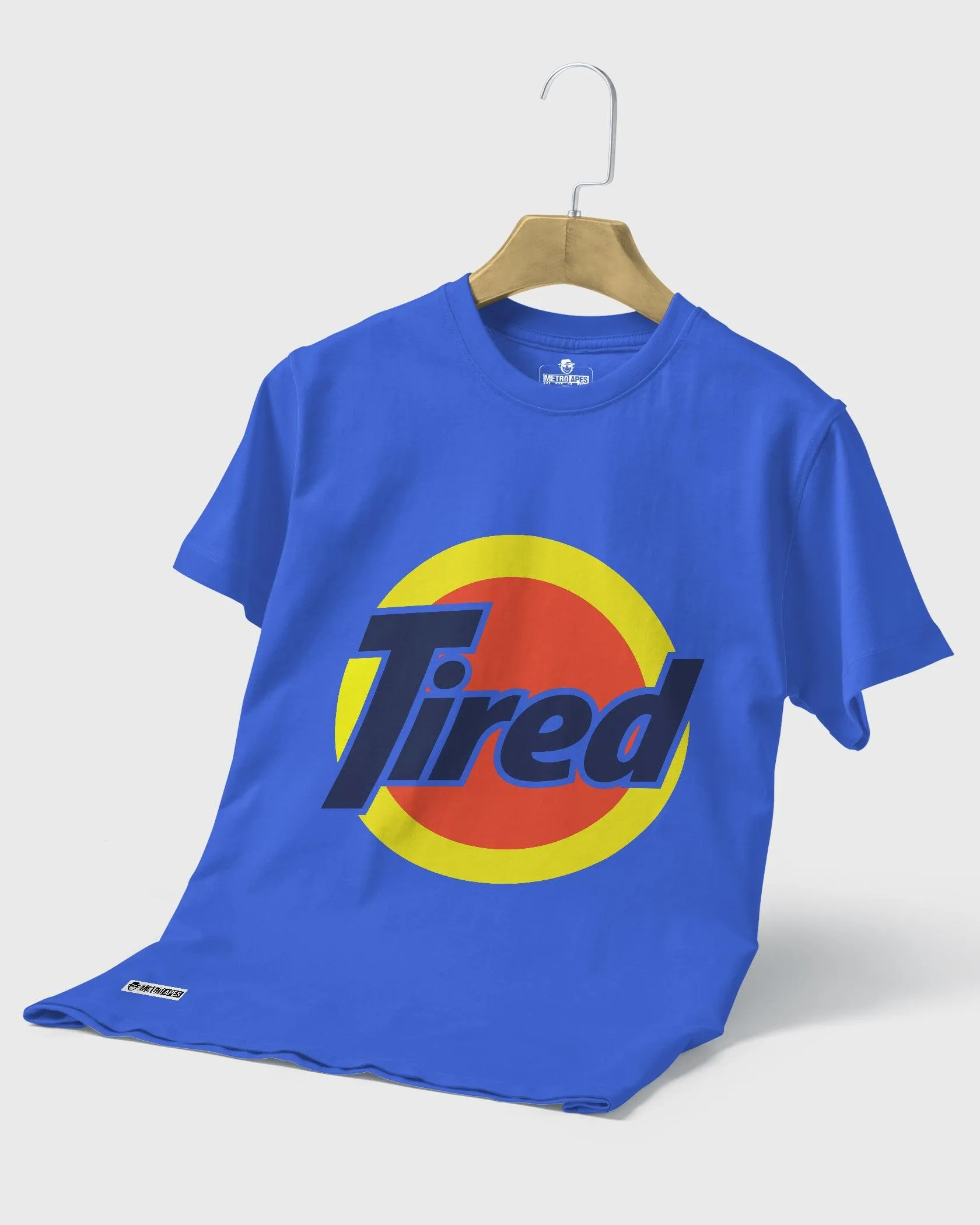 Mens Regular Tshirt Funky Logo Spoofs Tired