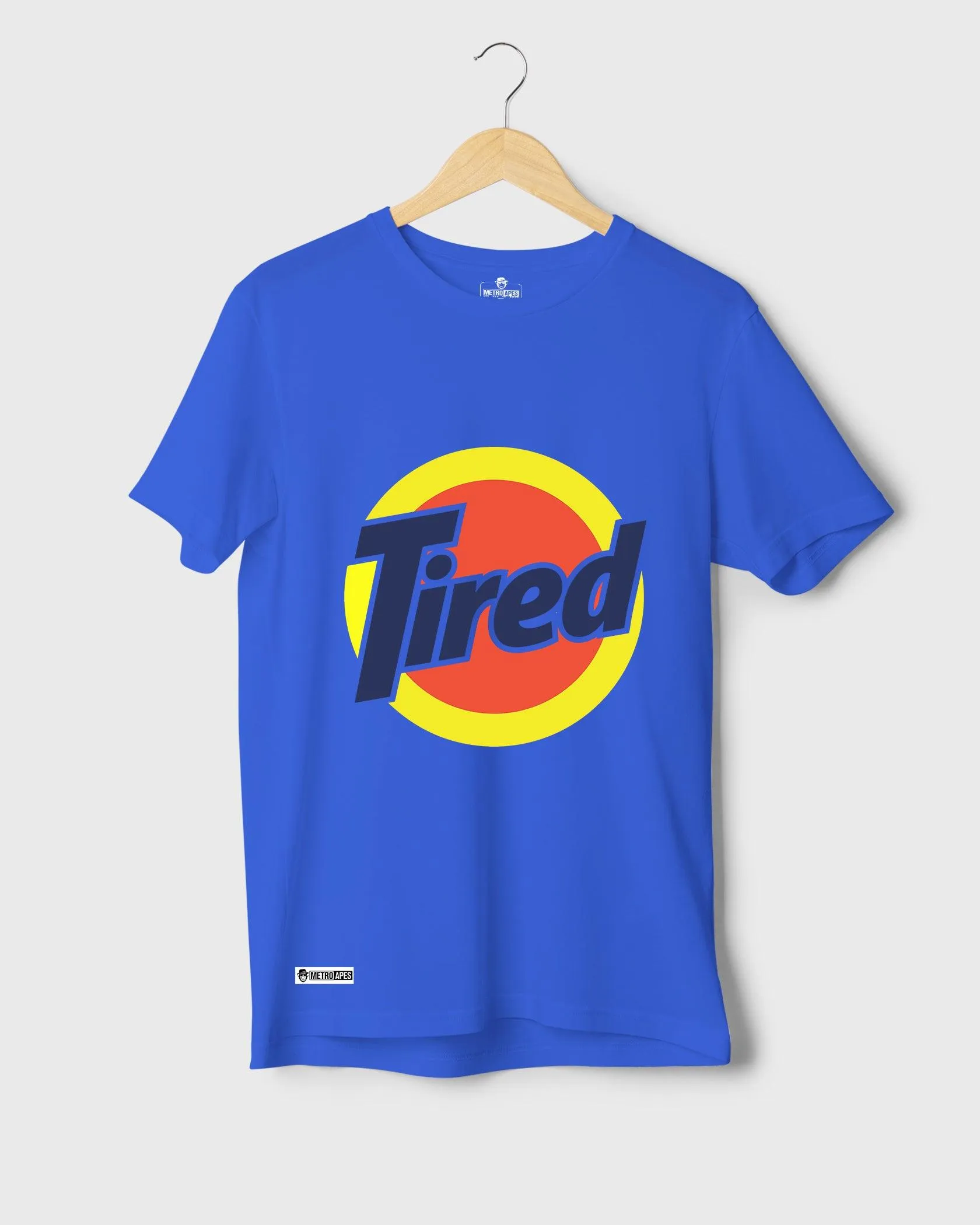 Mens Regular Tshirt Funky Logo Spoofs Tired