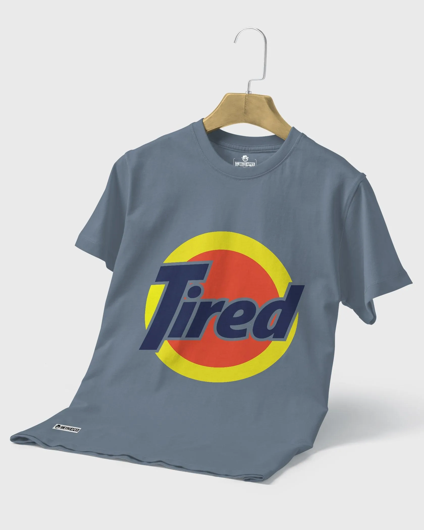 Mens Regular Tshirt Funky Logo Spoofs Tired