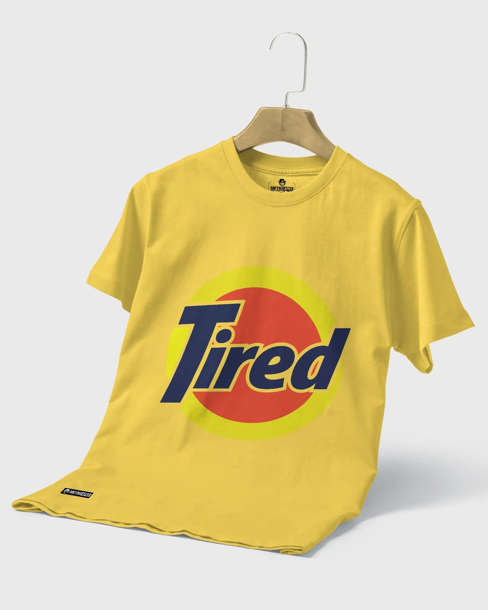 Mens Regular Tshirt Funky Logo Spoofs Tired