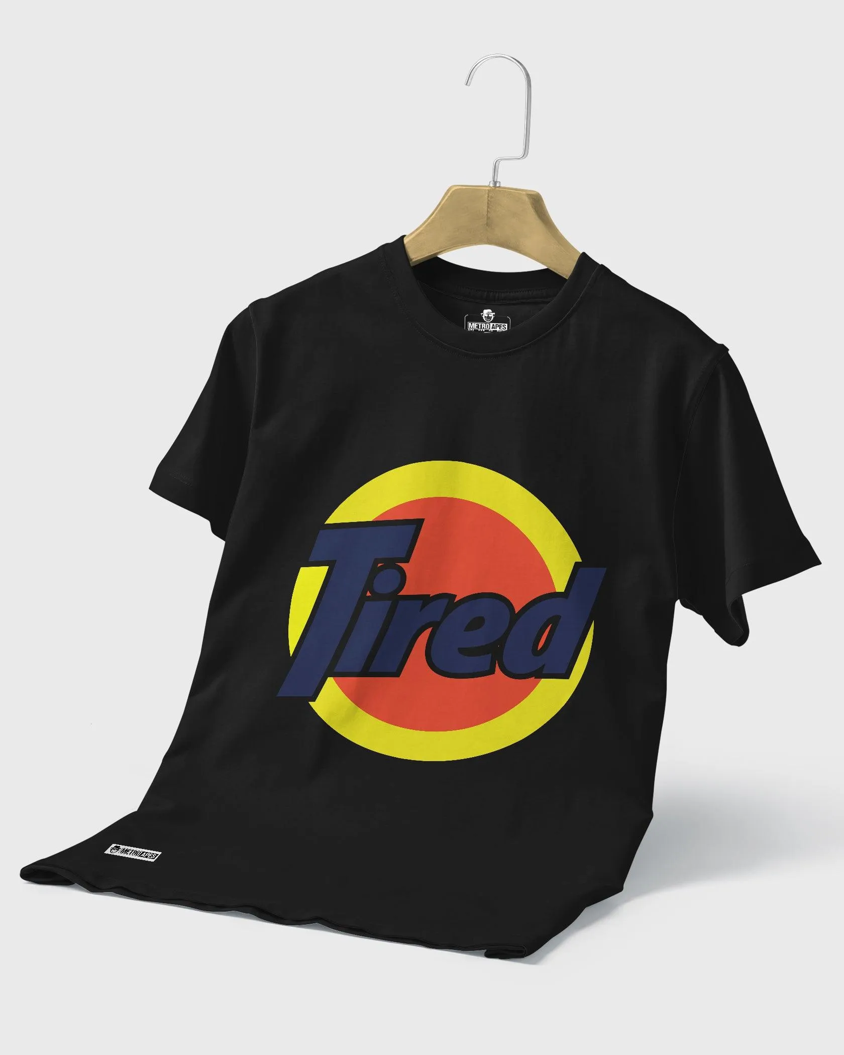 Mens Regular Tshirt Funky Logo Spoofs Tired