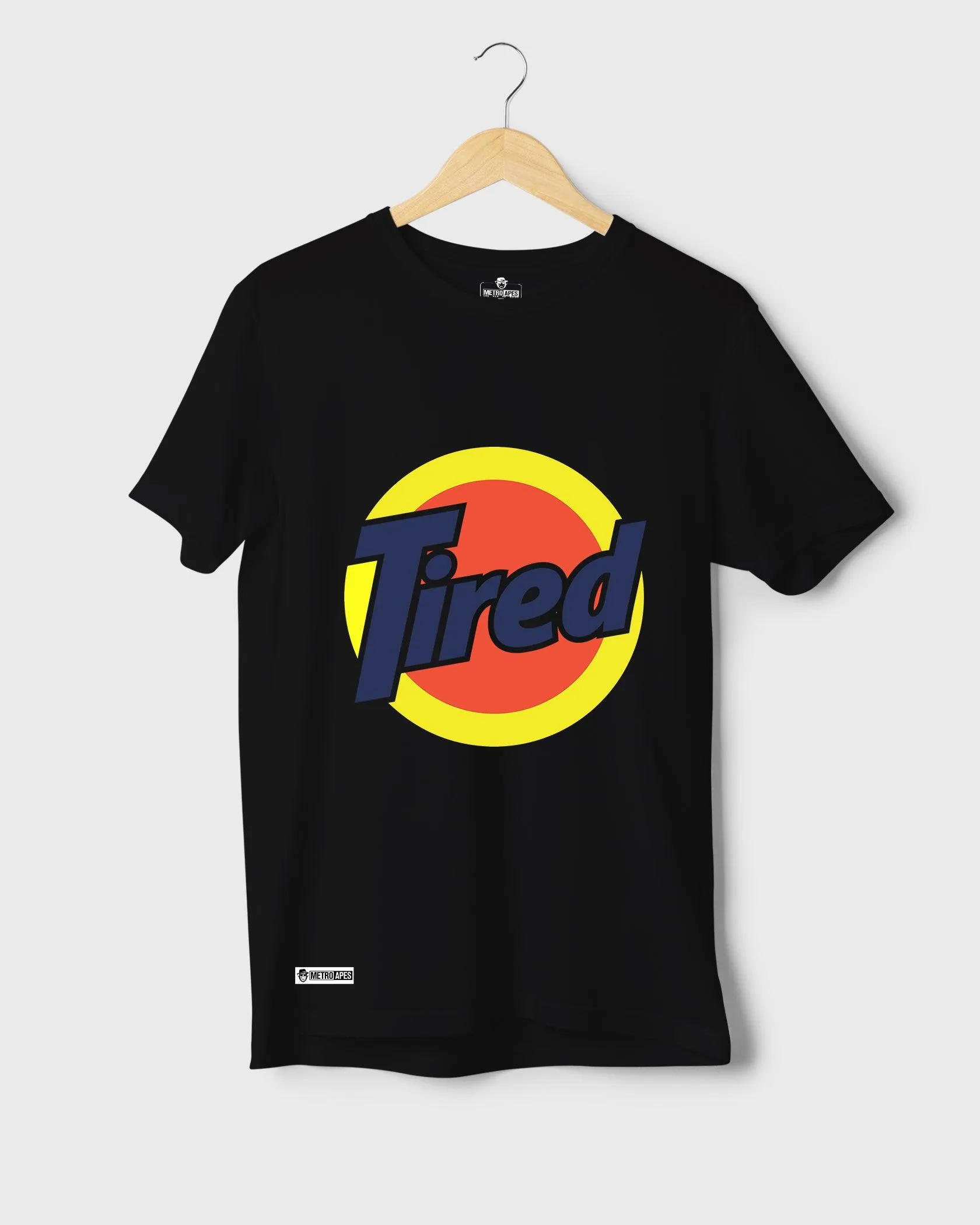 Mens Regular Tshirt Funky Logo Spoofs Tired