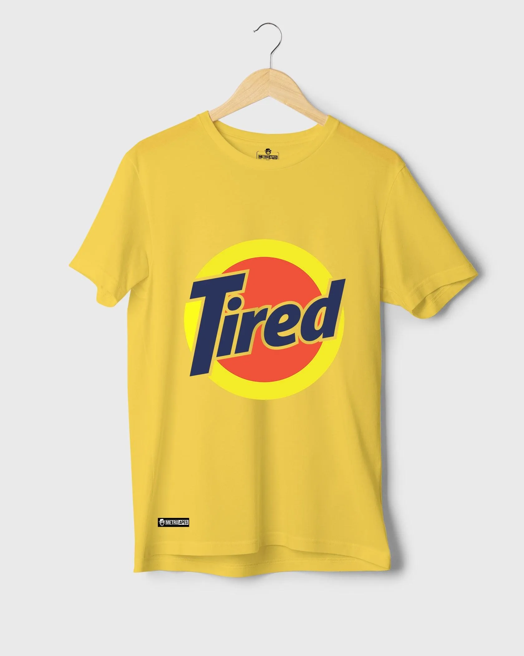 Mens Regular Tshirt Funky Logo Spoofs Tired
