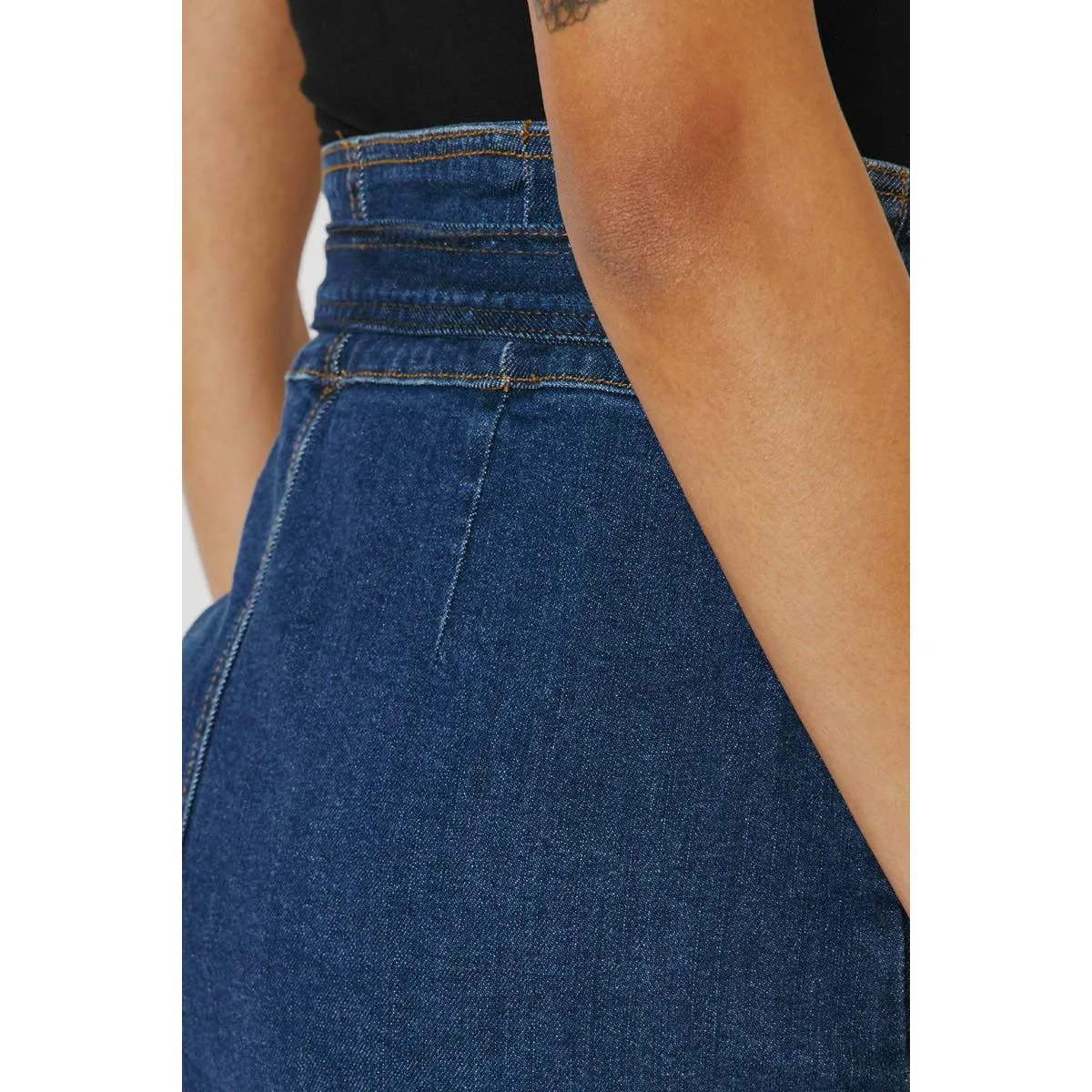 Midi Button Denim skirt
