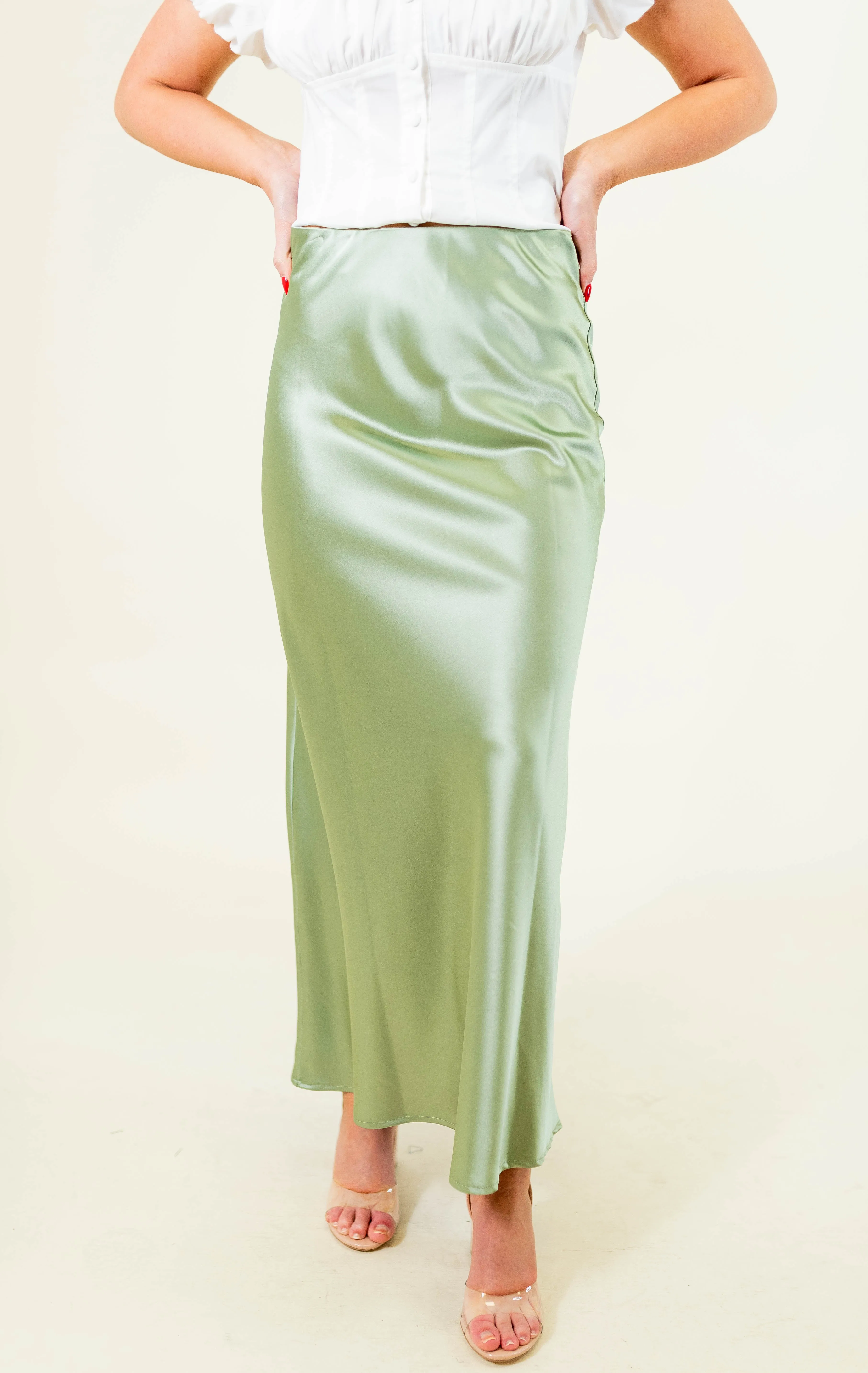 Midi Satin Skirt