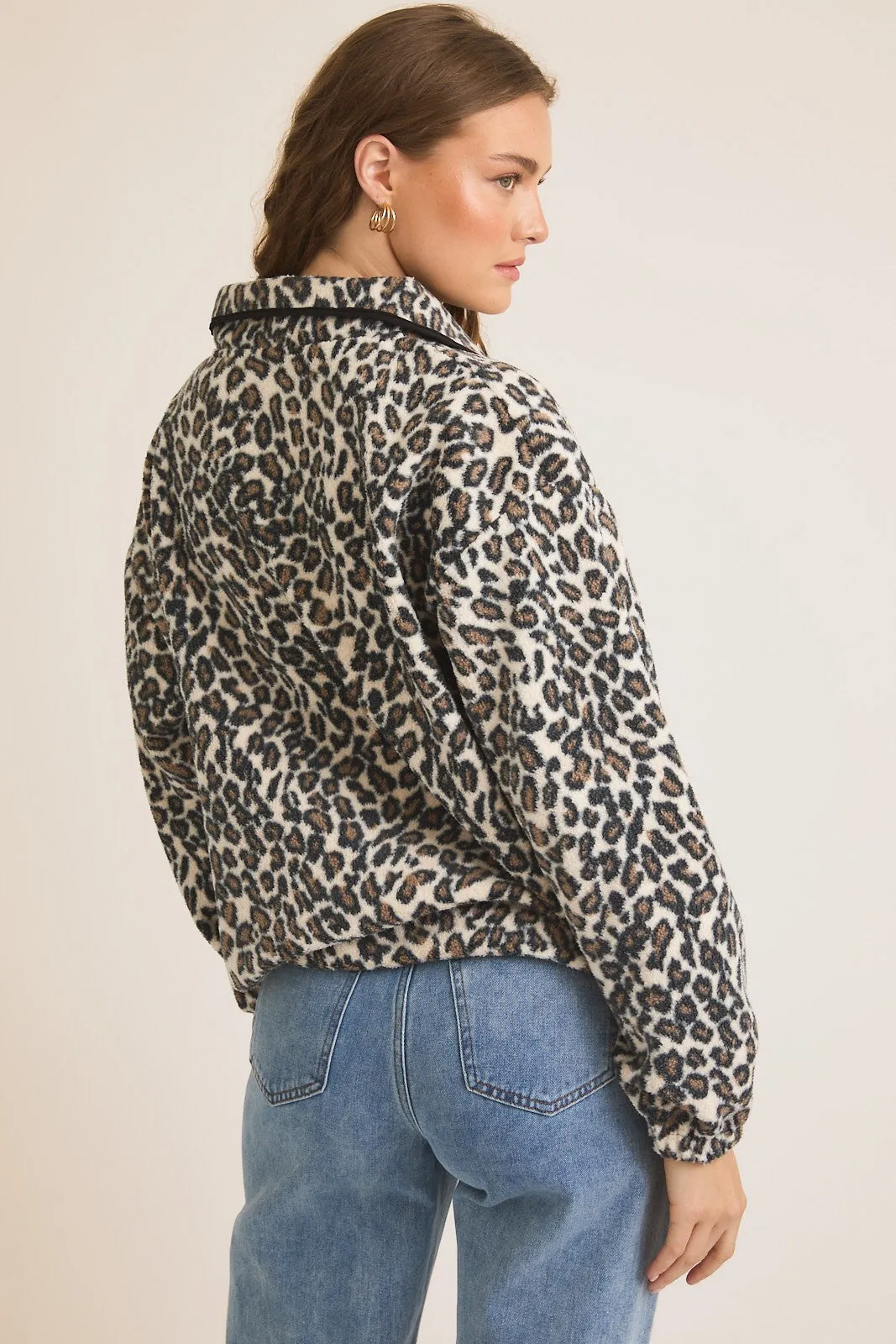 Mock Neck Long Sleeve Fleece Top