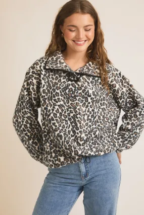 Mock Neck Long Sleeve Fleece Top