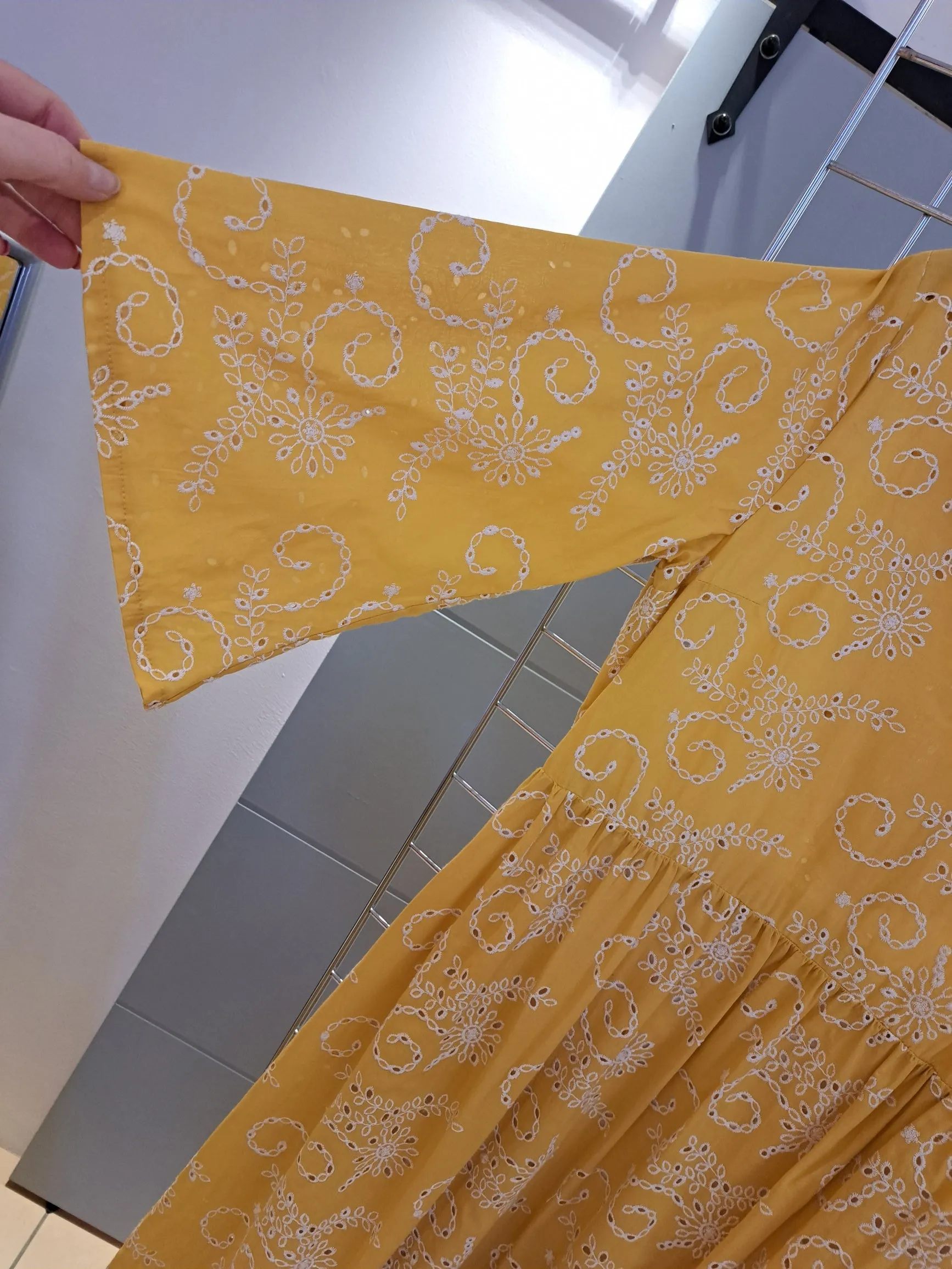 Mustard yellow cotton maxi dress