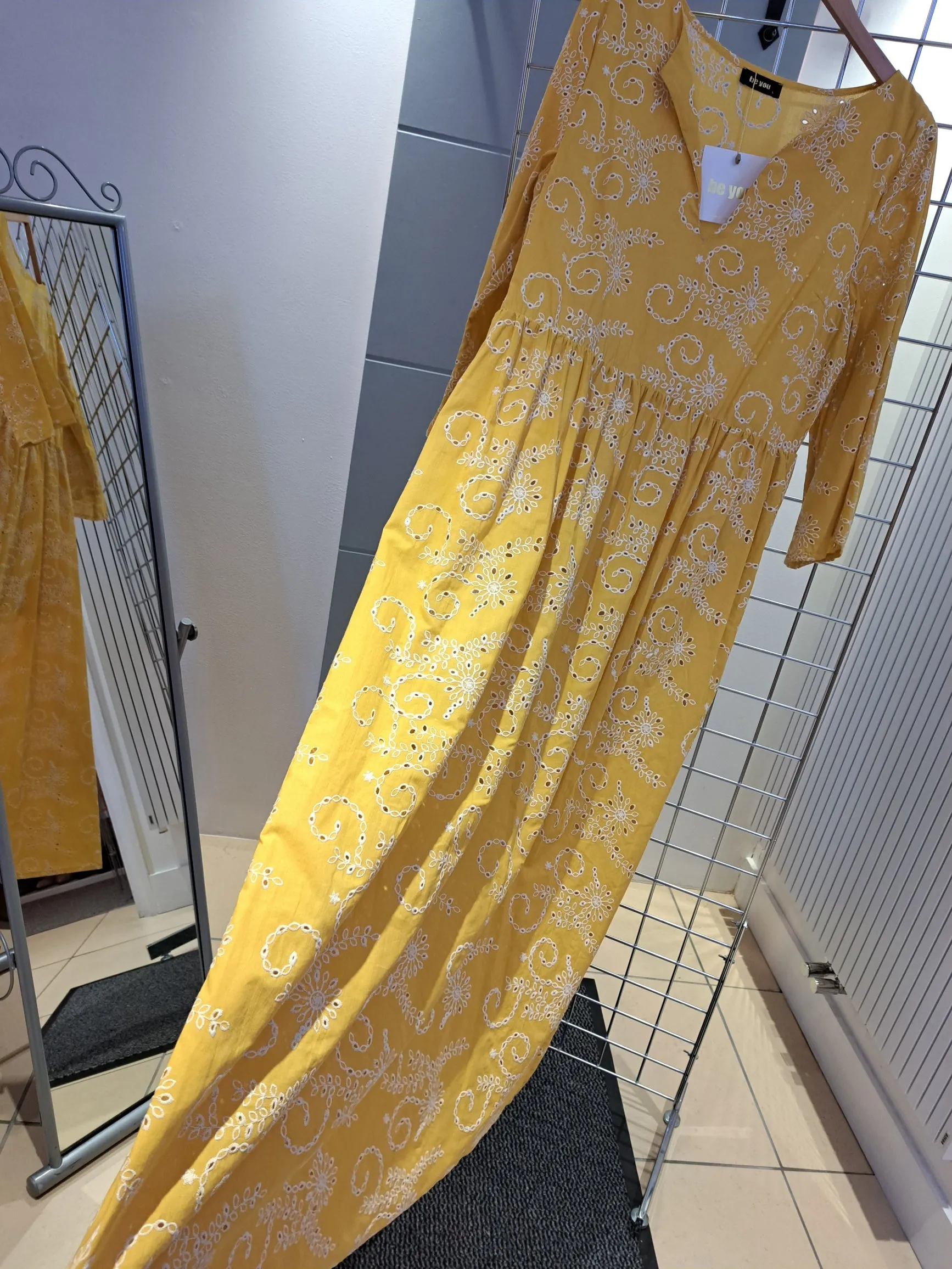 Mustard yellow cotton maxi dress