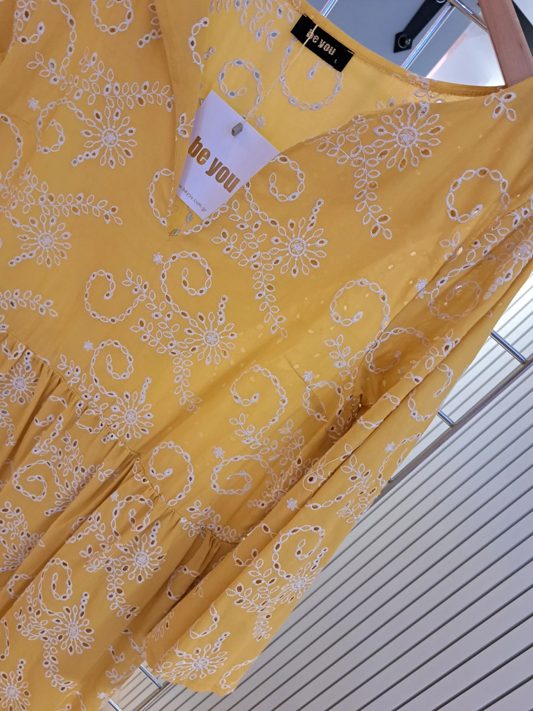 Mustard yellow cotton maxi dress