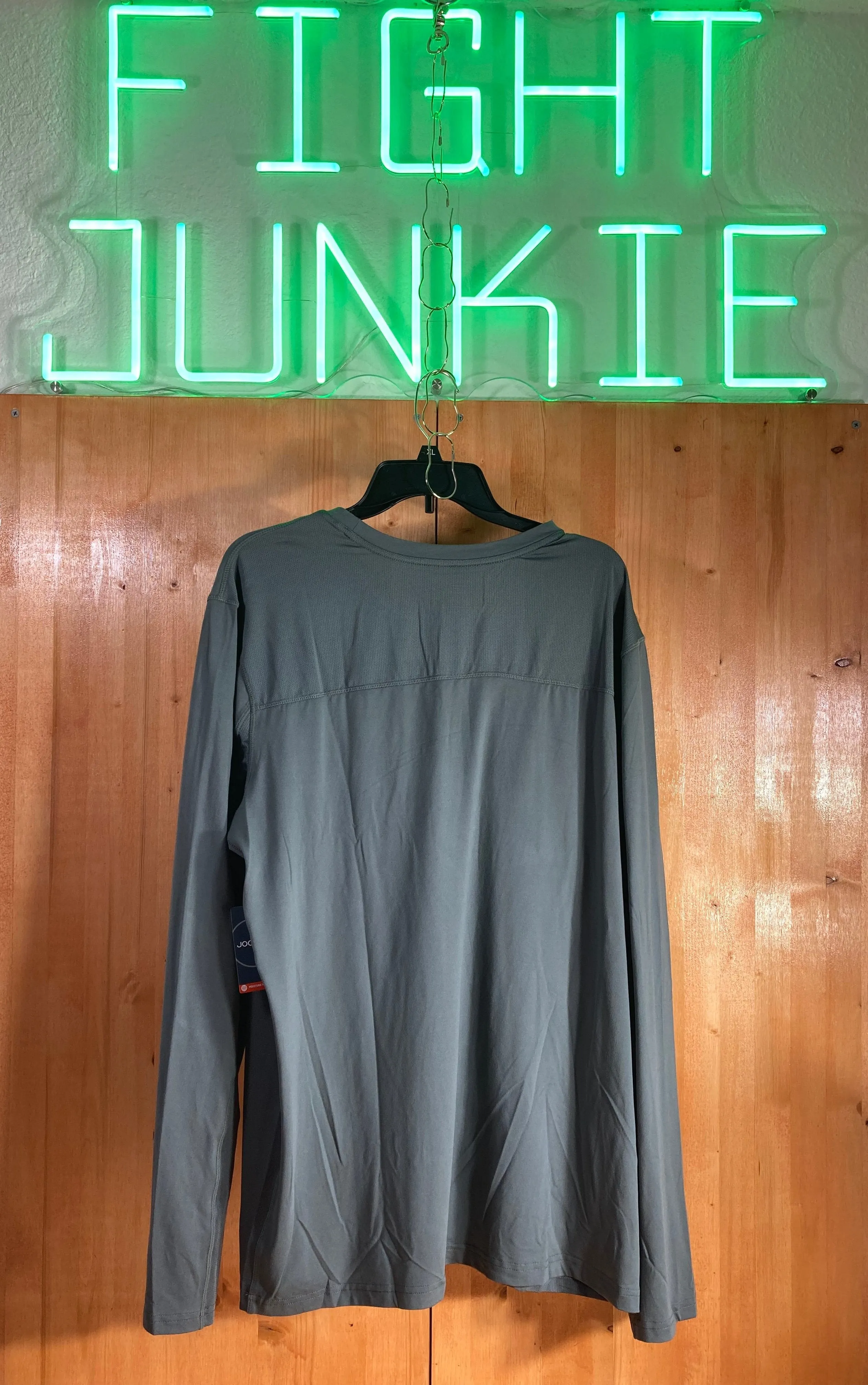 NEW! JOCKEY SPORT THERMAL Large L Lrg Adult Mens Long Sleeve Gray Thermal T Shirt Tee Shirt