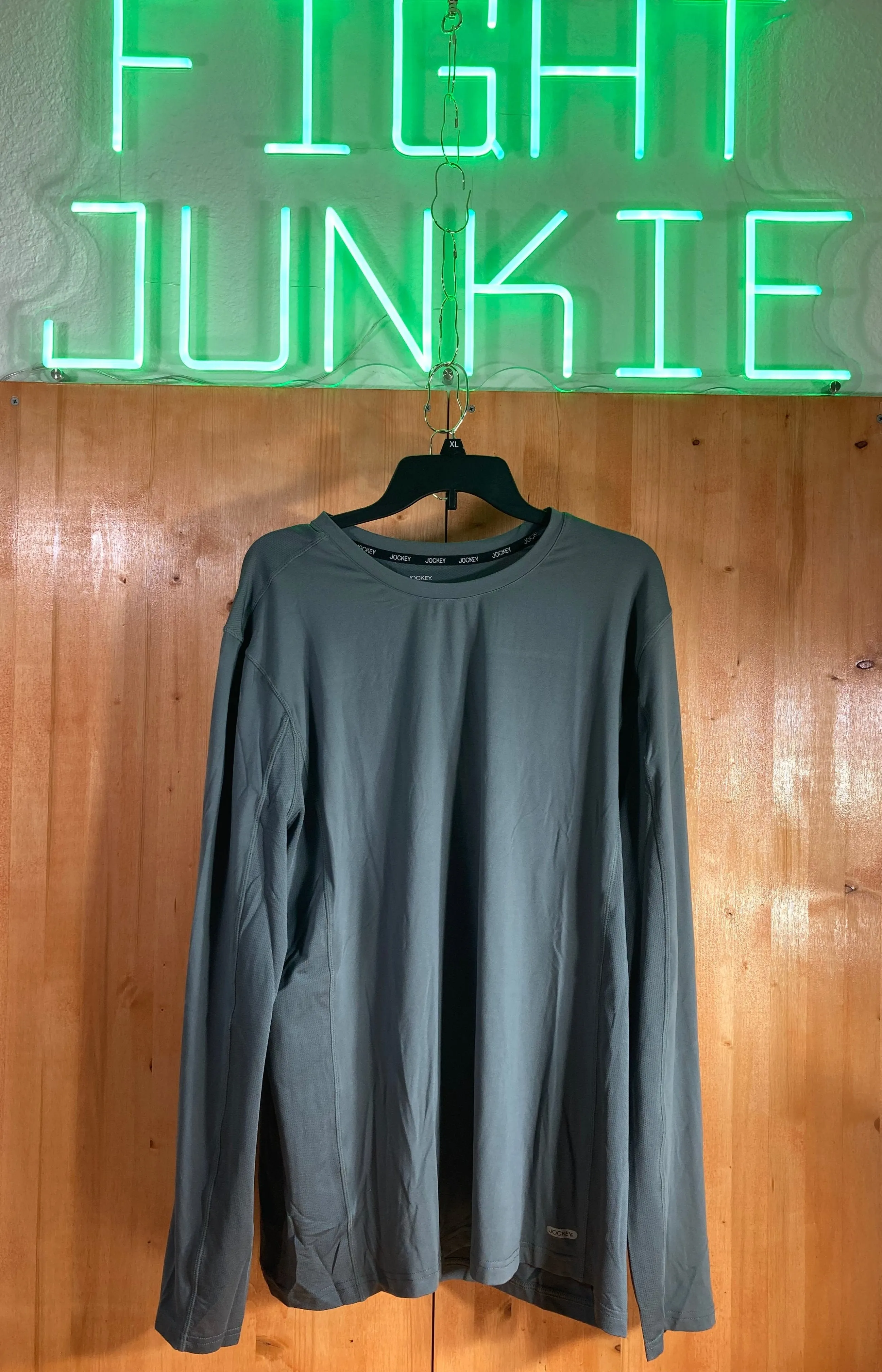 NEW! JOCKEY SPORT THERMAL Large L Lrg Adult Mens Long Sleeve Gray Thermal T Shirt Tee Shirt
