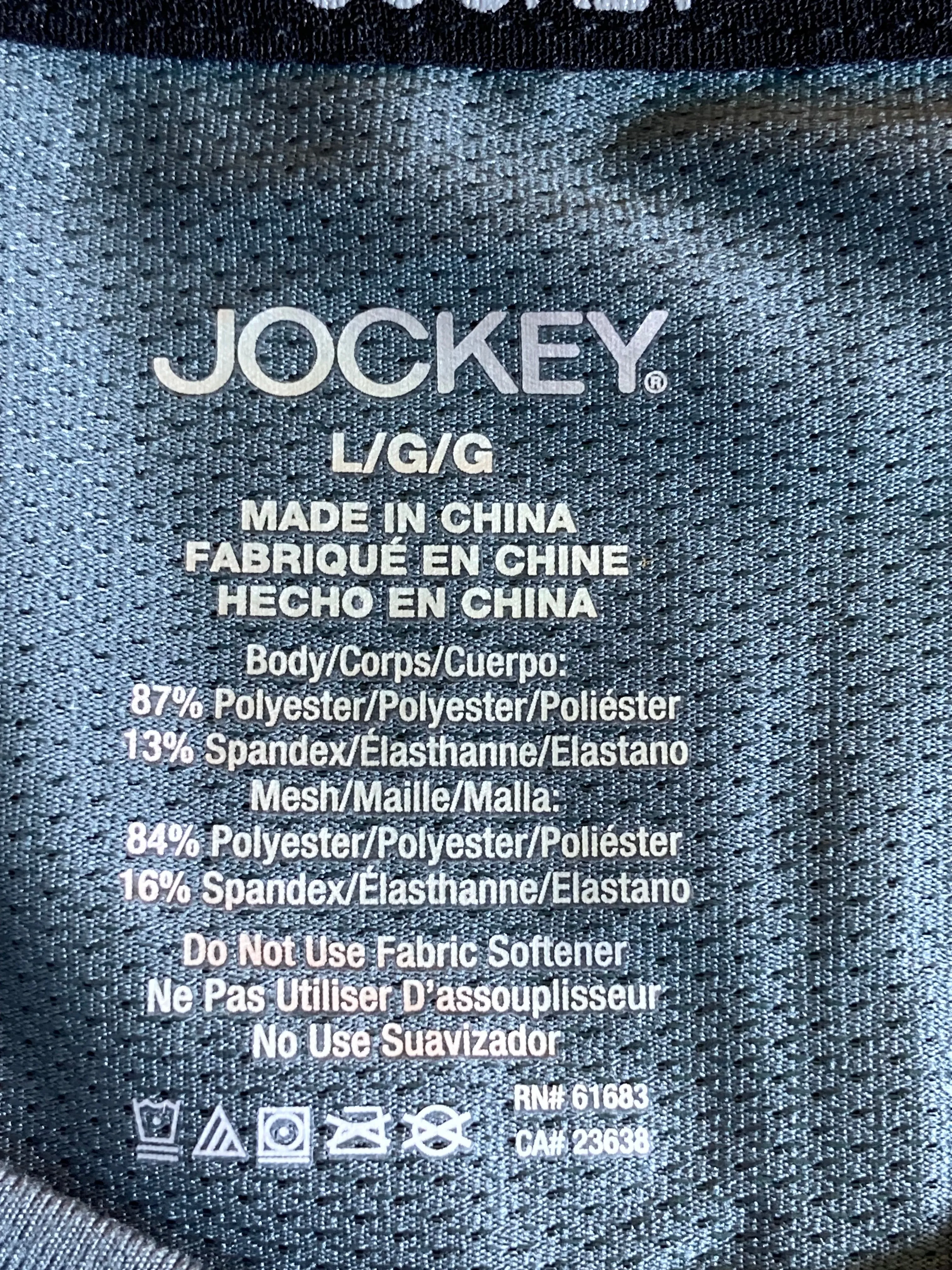 NEW! JOCKEY SPORT THERMAL Large L Lrg Adult Mens Long Sleeve Gray Thermal T Shirt Tee Shirt