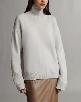 New Perfect Turtleneck | White Heather Grey