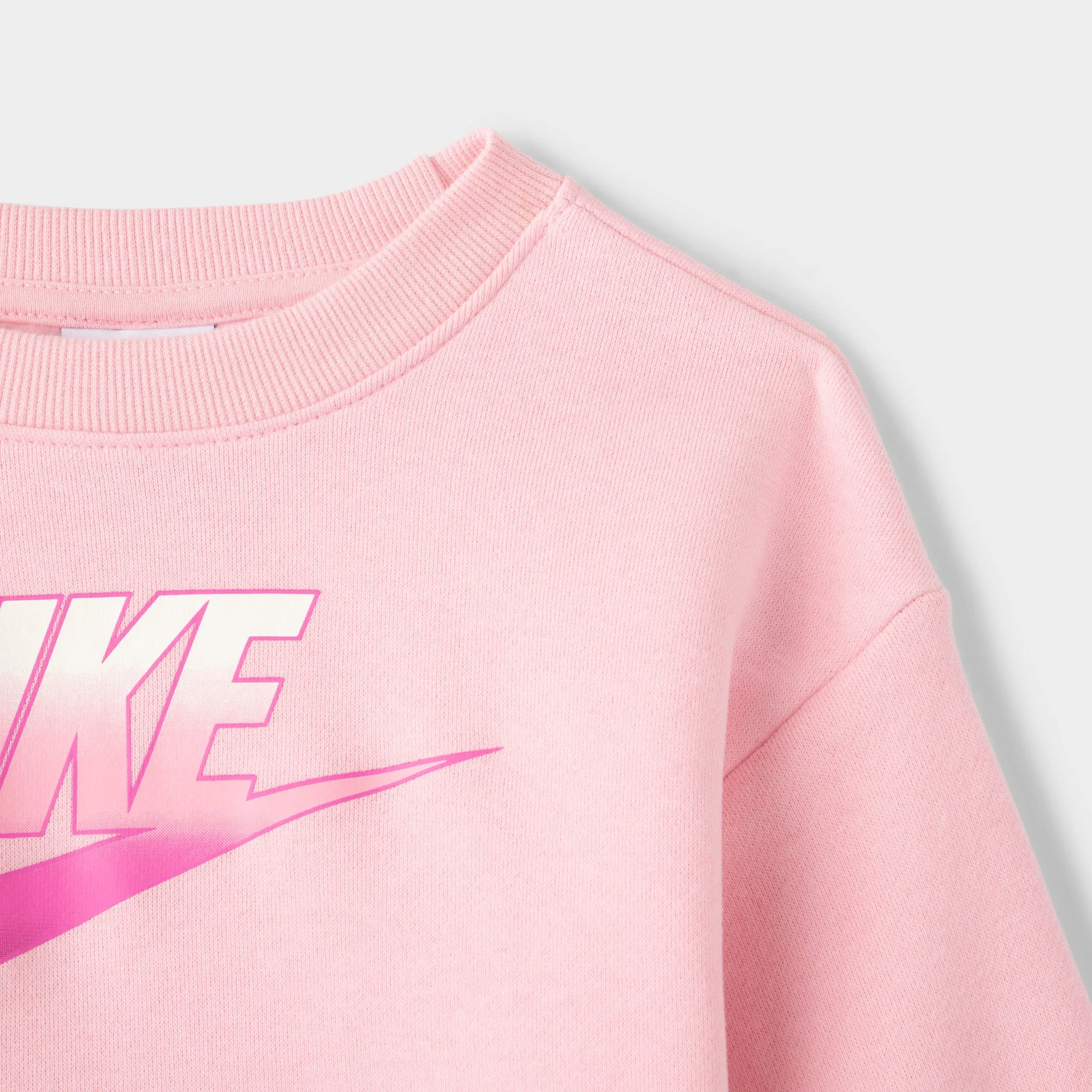 Nike Child Girls' Fade Logo Crewneck Set / Light Pink