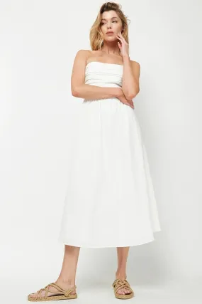 Off White Strapless Dress