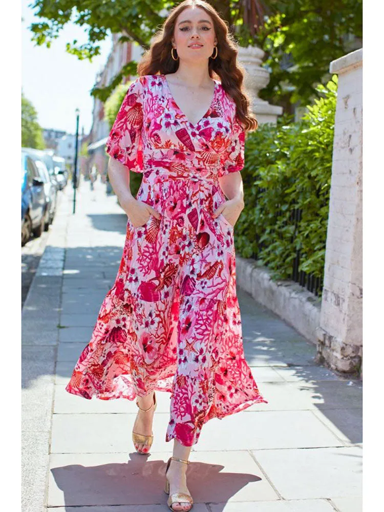 Onjenu Tilly Maxi Dress Coral Crush