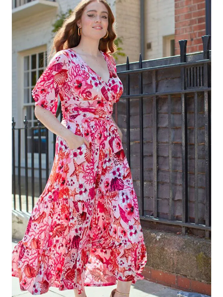 Onjenu Tilly Maxi Dress Coral Crush