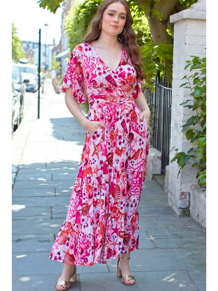 Onjenu Tilly Maxi Dress Coral Crush