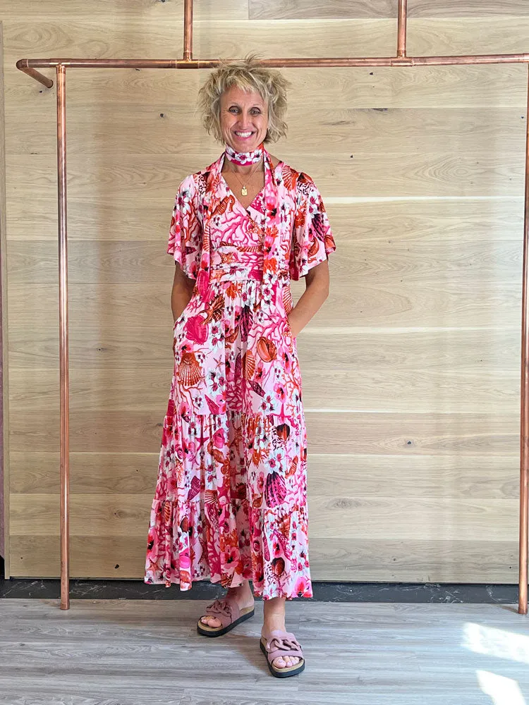 Onjenu Tilly Maxi Dress Coral Crush