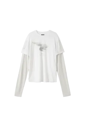 PANQ 2024SS |RELATIVITY| Double-Layered Collar | Cross Logo Long Sleeves