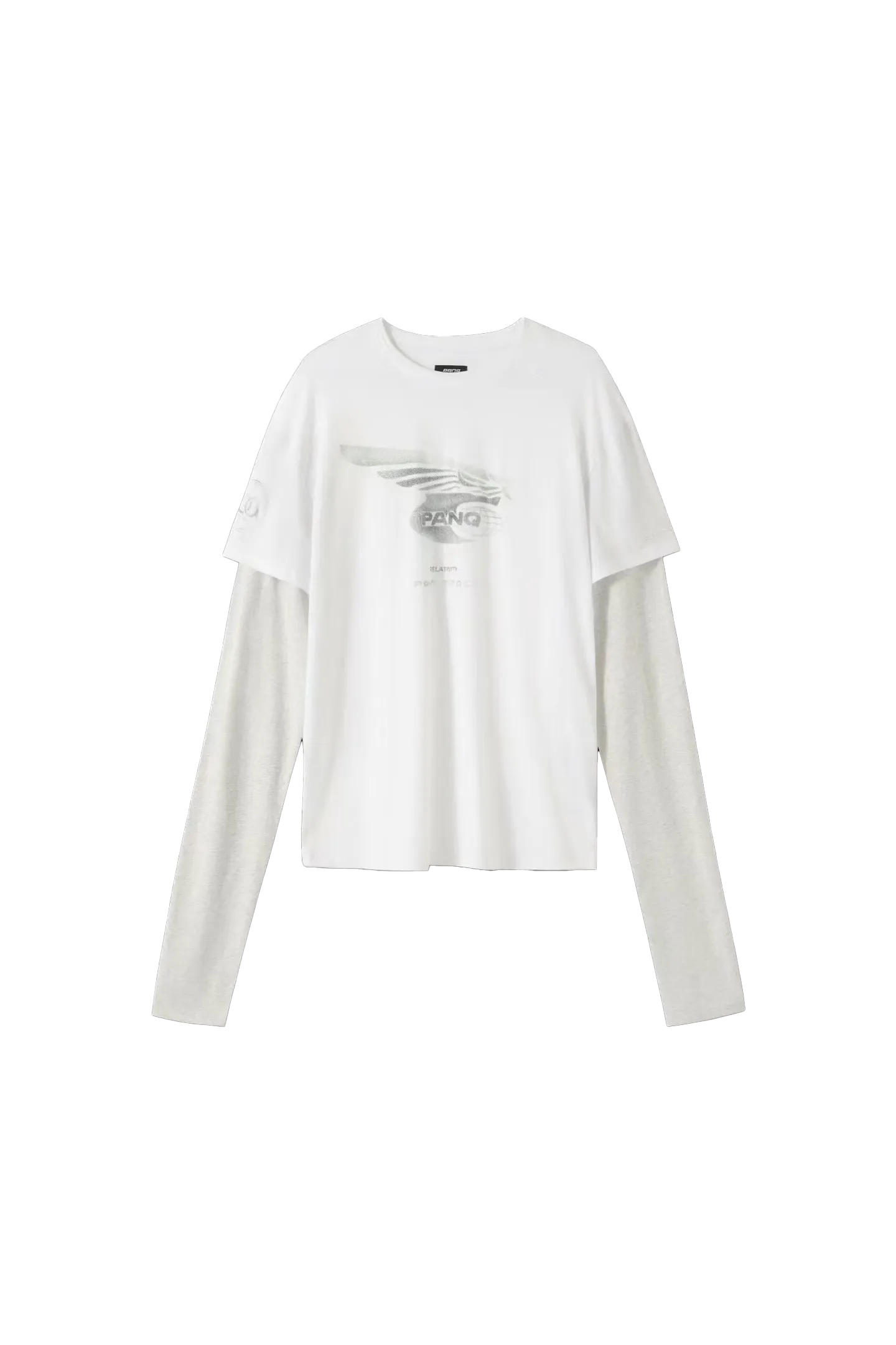 PANQ 2024SS |RELATIVITY| Double-Layered Collar | Cross Logo Long Sleeves