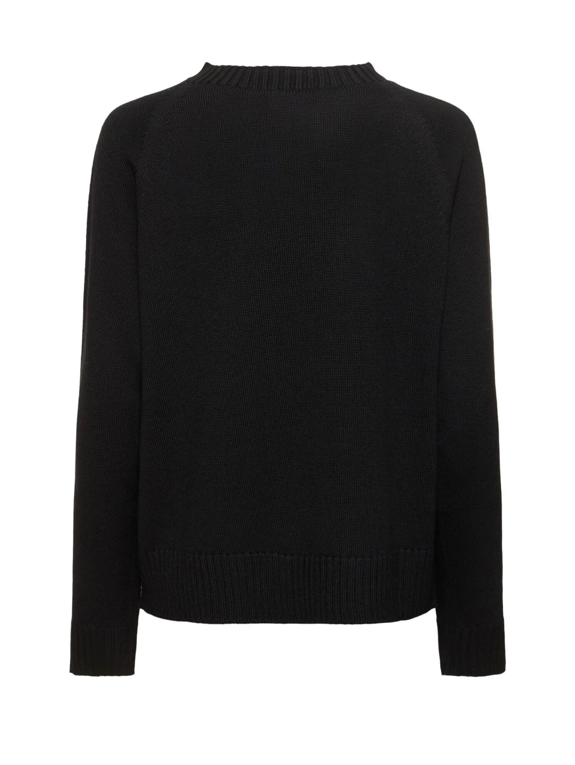 Pullover Girocollo in Pura Lana Nero