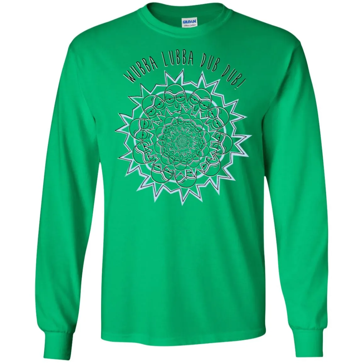 Rick And Morty Wubba Lubba Dub Dub Slogan Men Long SLeeve Shirt