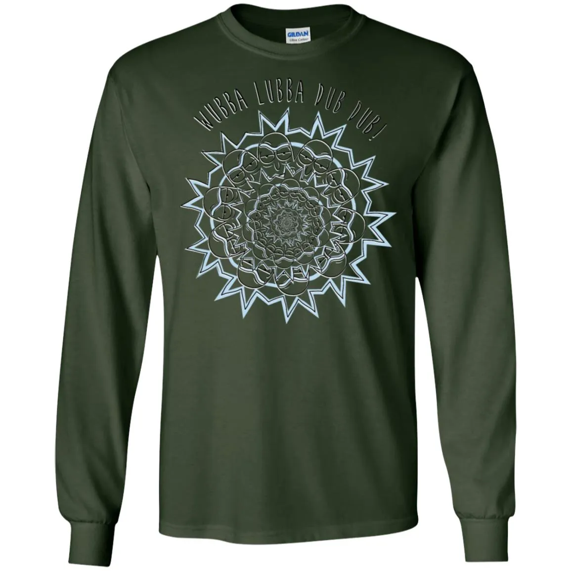 Rick And Morty Wubba Lubba Dub Dub Slogan Men Long SLeeve Shirt