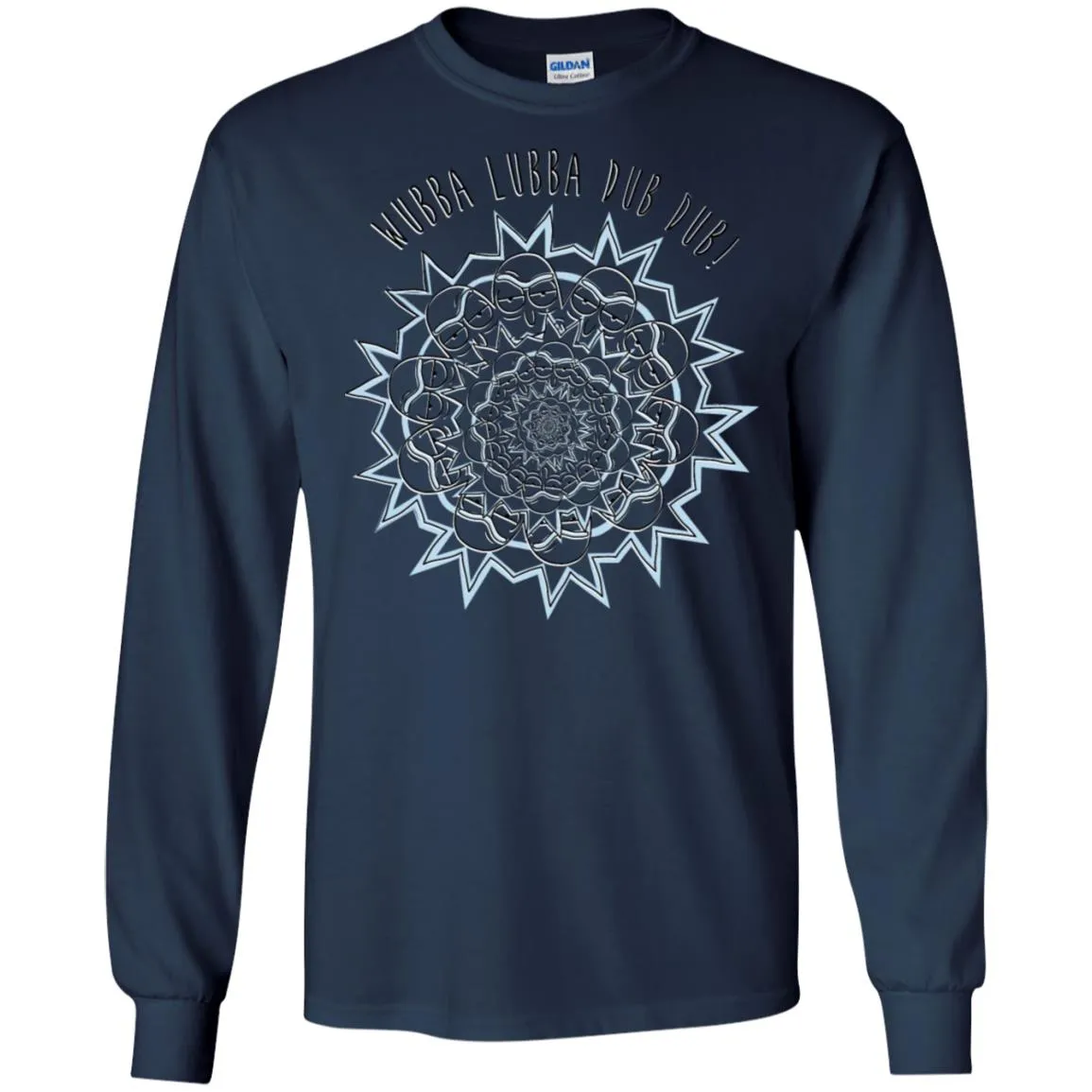 Rick And Morty Wubba Lubba Dub Dub Slogan Men Long SLeeve Shirt