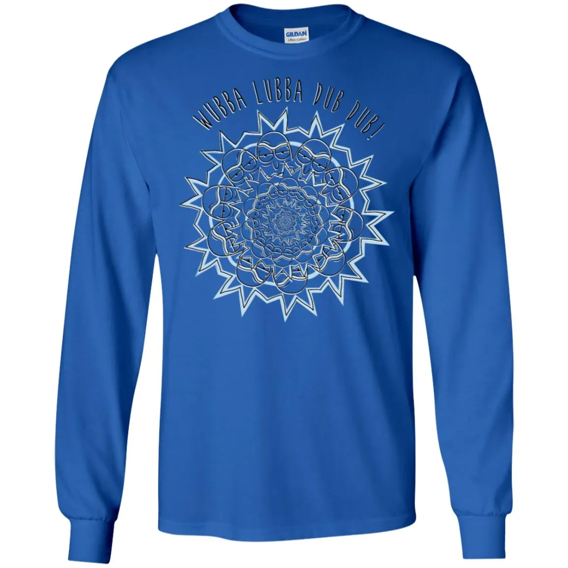 Rick And Morty Wubba Lubba Dub Dub Slogan Men Long SLeeve Shirt