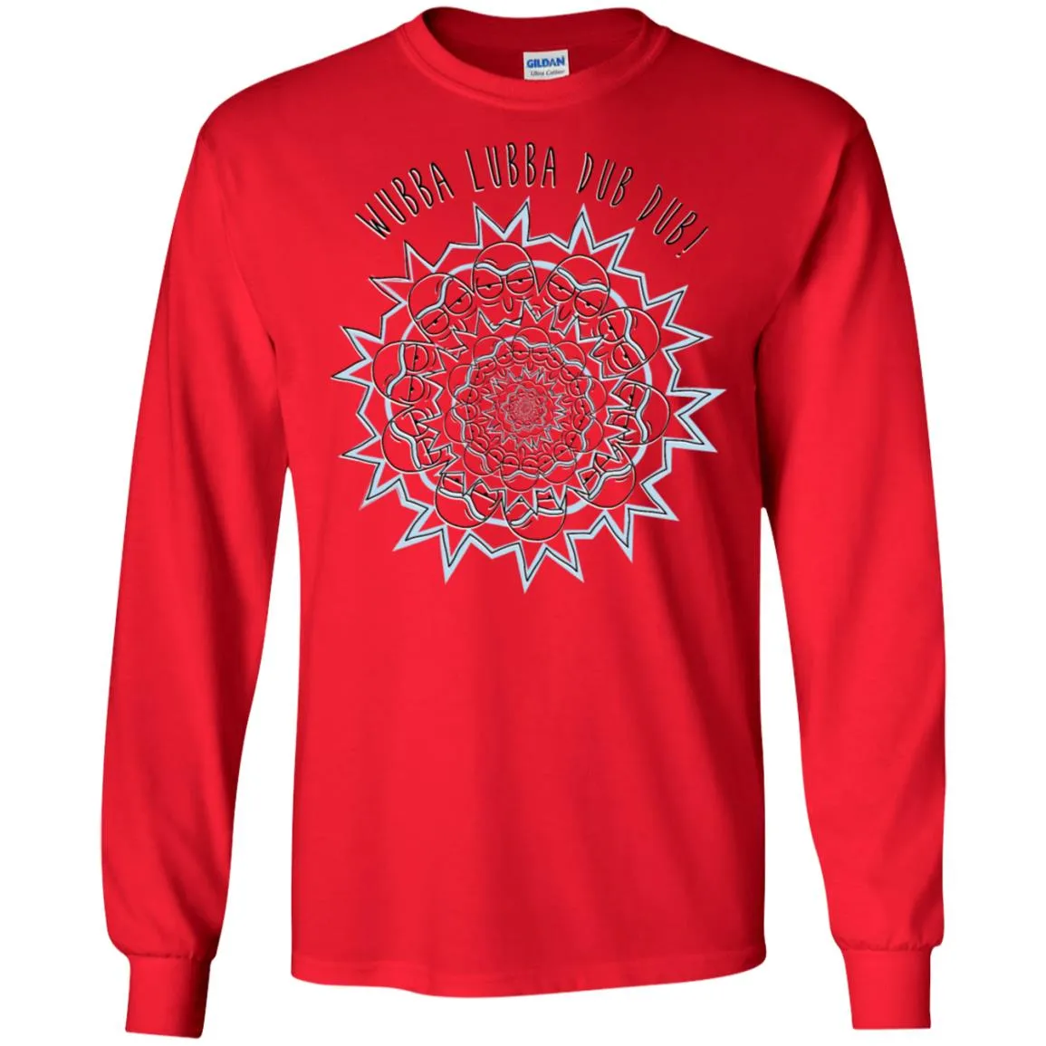 Rick And Morty Wubba Lubba Dub Dub Slogan Men Long SLeeve Shirt