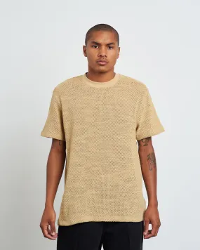 Rope Weave Box T-Shirt in Beige