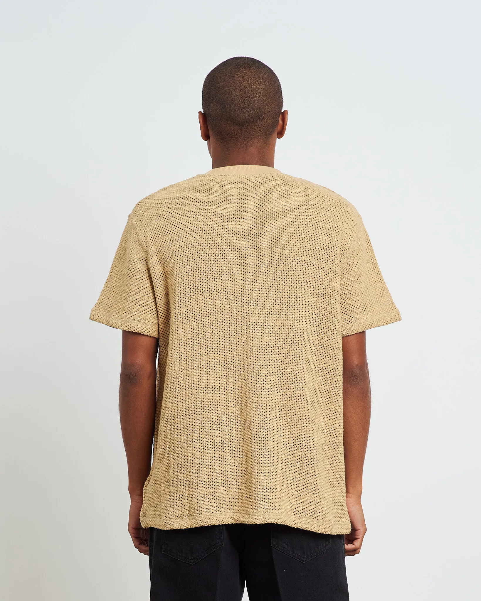 Rope Weave Box T-Shirt in Beige