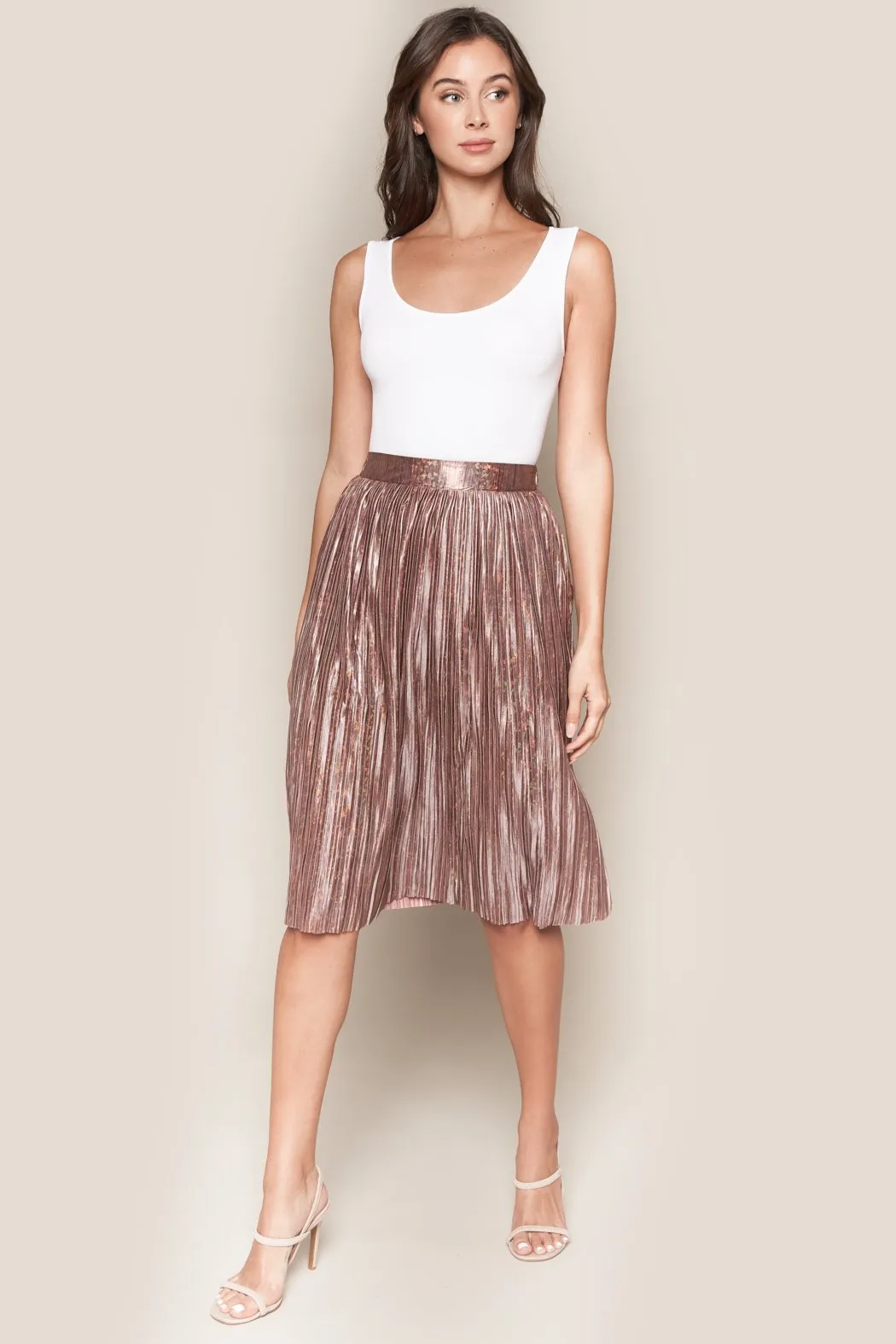 Rover Pleated Midi Skirt