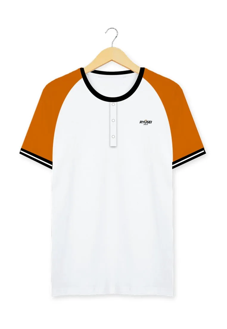 Ryusei Kaos Pria Shichiro Button CMB White