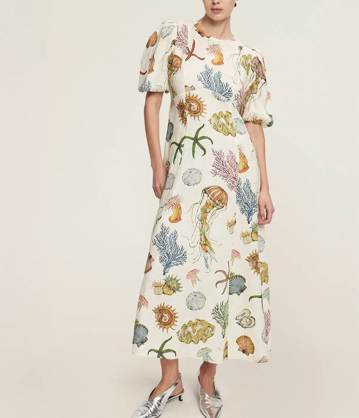 Sea Midi Dress in Cream