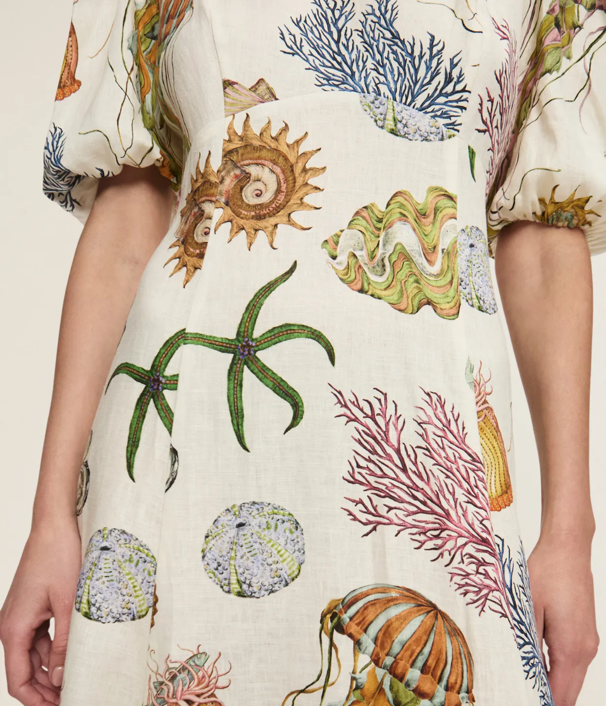 Sea Midi Dress in Cream