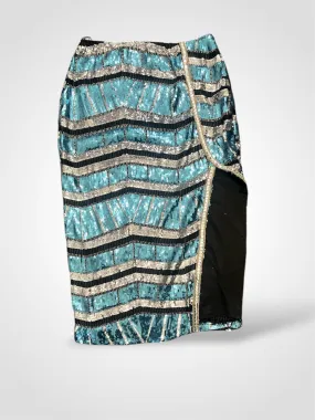 SEQUIN MIDI SKIRT
