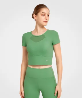 Shift Fitted Mesh Padded T-shirt | Women's Short Sleeve T-shirt