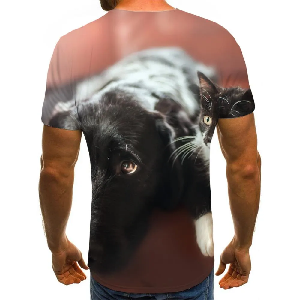 shirt animaldocile pets Funny 3D t shirtCool art costume men cat and dog