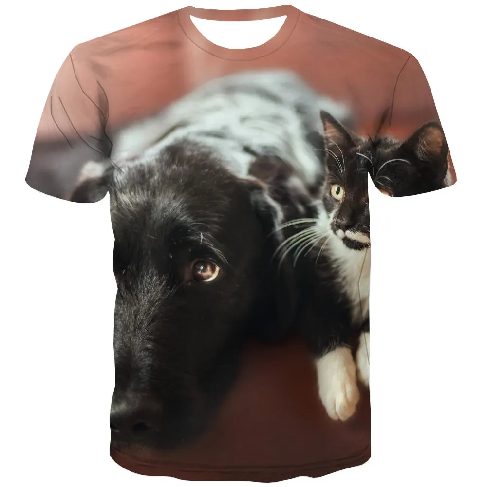 shirt animaldocile pets Funny 3D t shirtCool art costume men cat and dog