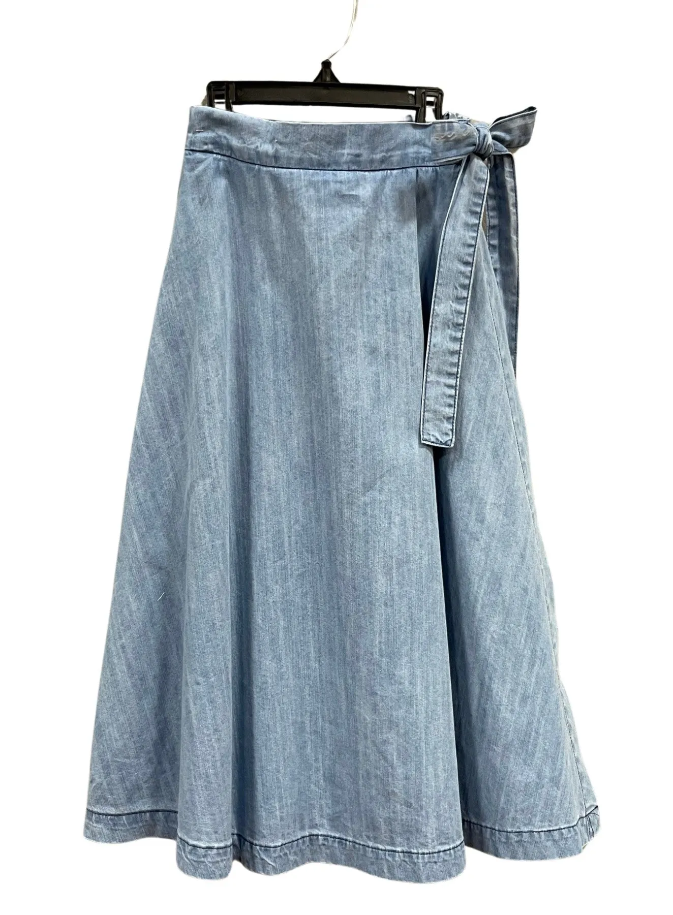 skirt wrap tie midi - chambray