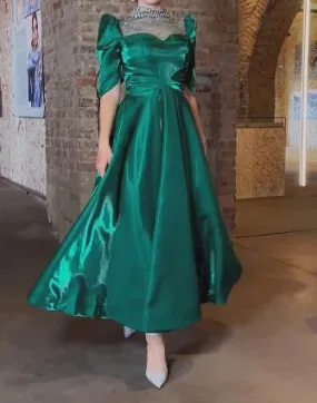 Smooth Satin Pearl Neckline Maxi Dress
