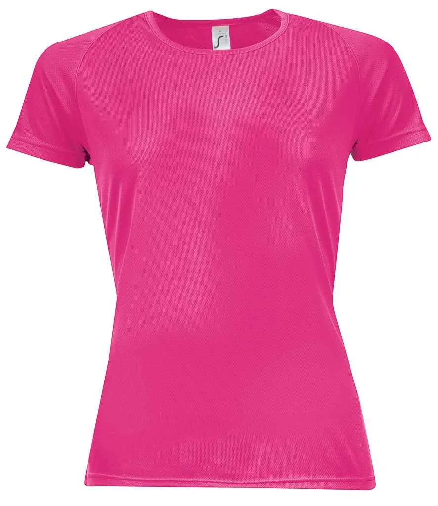 SOL'S Ladies Sporty Performance T-Shirt | Neon Pink