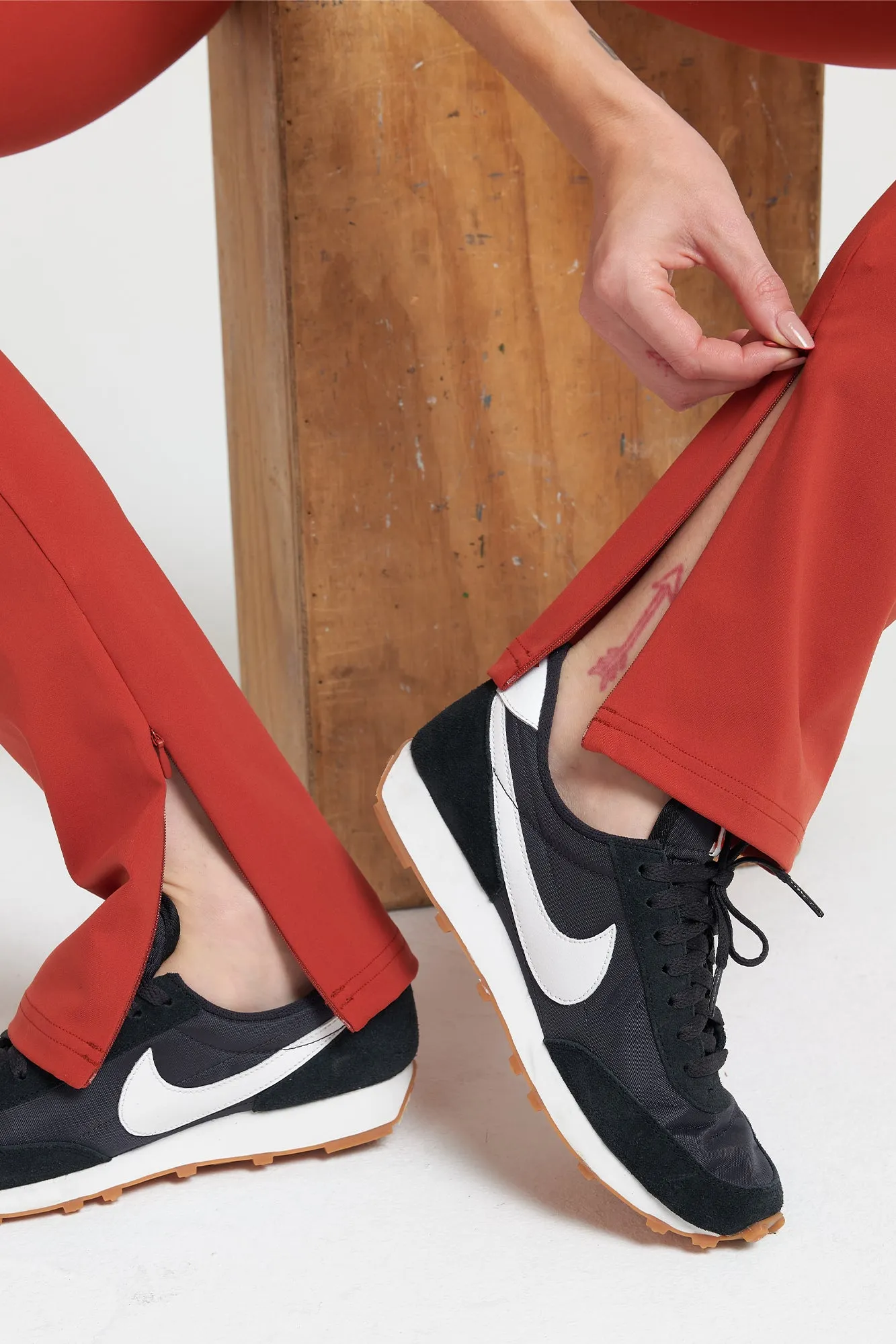 Spiritual Gangster Vivienne Zip Pant - Red Stone