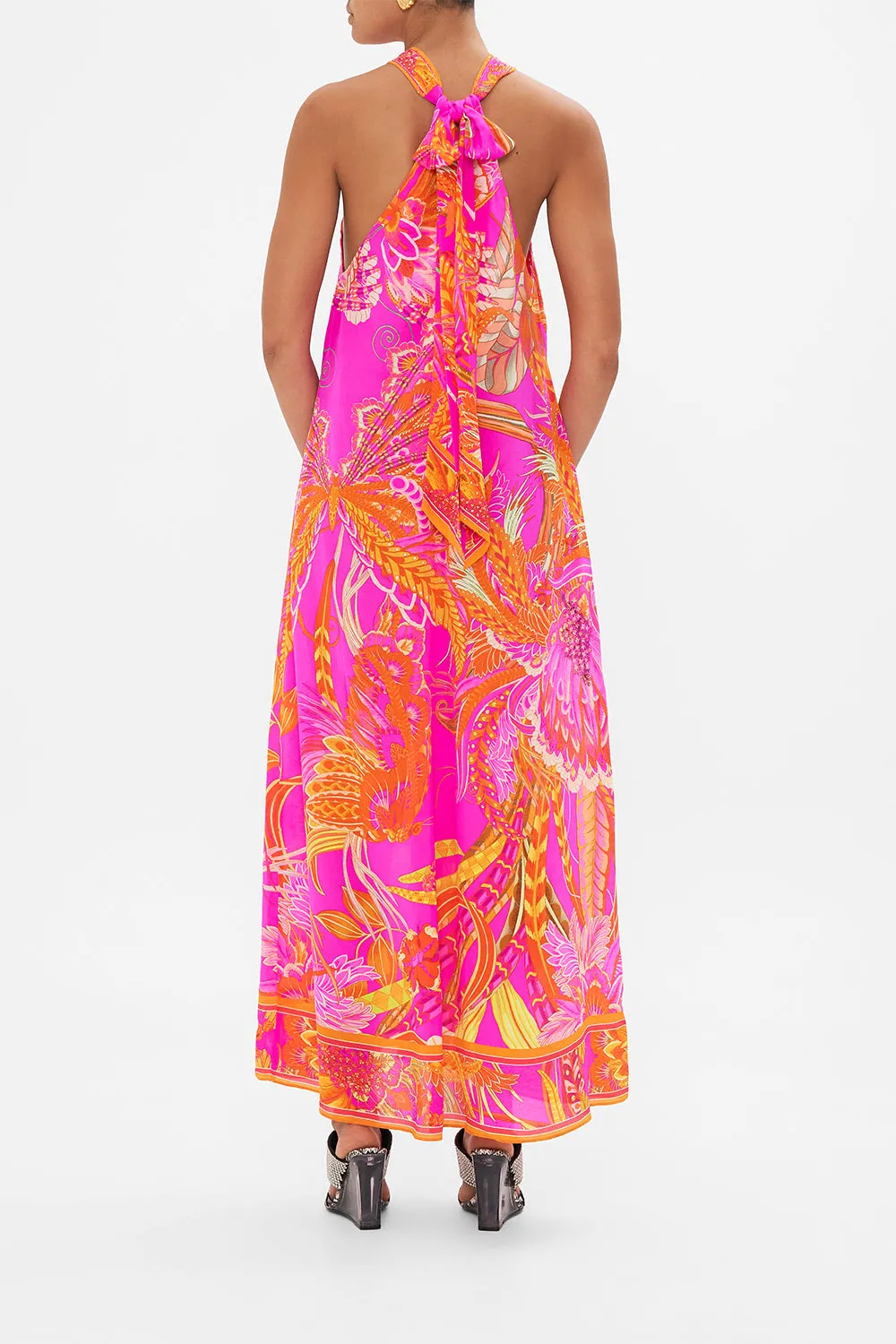 SPLIT NECK TIE BACK DRESS A HEART THAT FLUTTERS